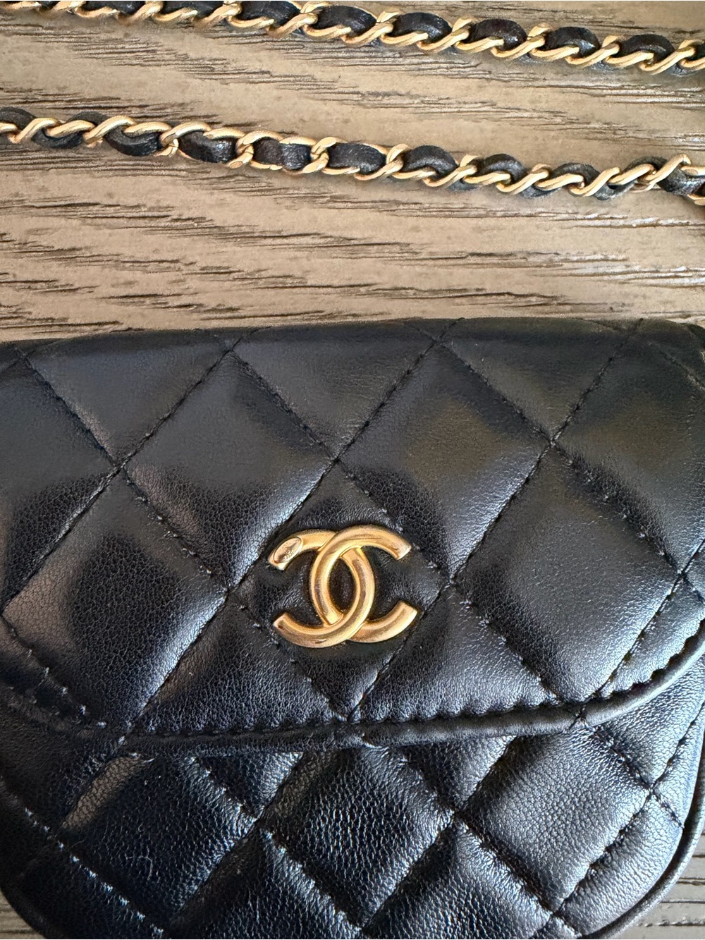 Chanel Black Quilted Lambskin Mini Pearl Crush Belt Bag - Picture 6 of 12